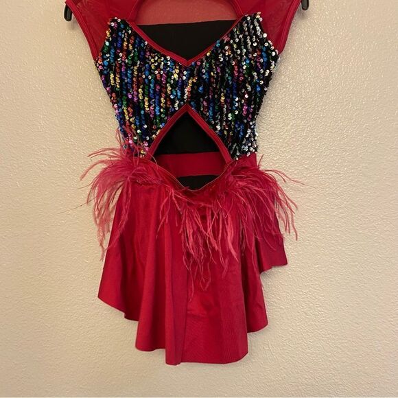 WEISSMAN Dance Costume lyrical jazz sassy feathers BOP TO THE TOP 13478 IC 7/8 - Picture 3 of 8